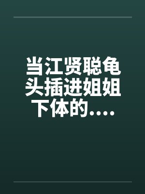 当江贤聪龟头插进姐姐下体的.................by佚名笔趣阁无弹窗