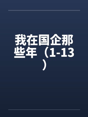 我在国企那些年（1-13）by佚名笔趣阁无弹窗